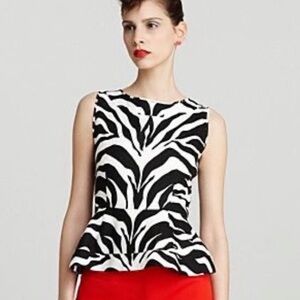 Kate Spade Black and White Zebra Print Blouse